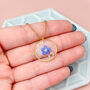 Forget Me Not Gold Round Necklace, thumbnail 2 of 6