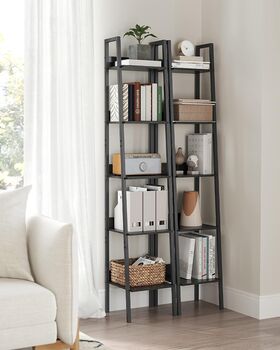 Five Tier Narrow Bookshelf Storage Shelf, 6 of 12