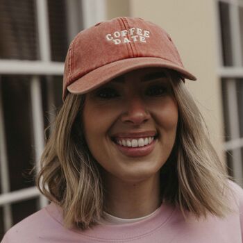 Personalised Embroidered Coffee Date Cap, 2 of 6