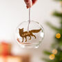 Personalised Arctic Fox Glass Dome Bauble, thumbnail 1 of 3