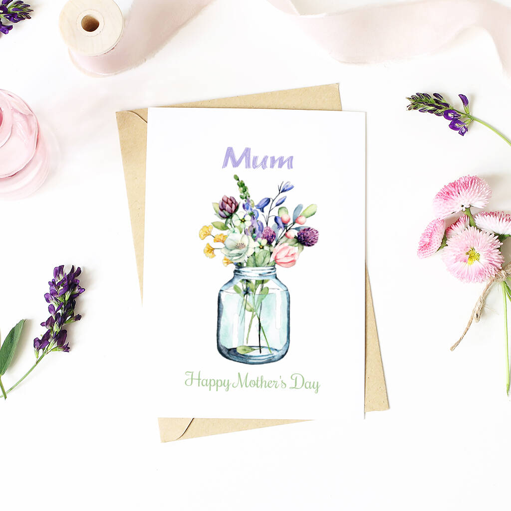Personalised Pot Of Flowers Mother's Day Card, 1 of 3