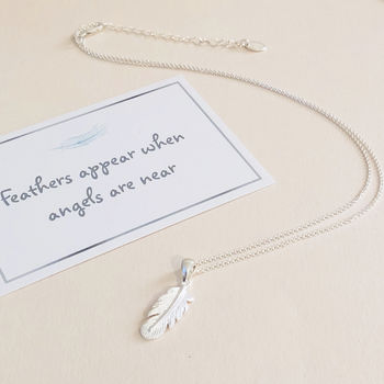 Sterling Silver Feather Pendant Necklace, 3 of 5
