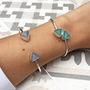 Silver Plated Bangle With Triangle Chalcedony Stone, thumbnail 1 of 5