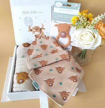 Highland Cow New Baby Gift Box, 2 of 12