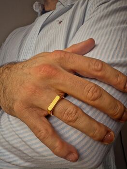 Gold Colour Personalised Signet Ring, 4 of 7