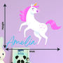 Personalised Unicorn Wall Sticker Room Decor Art, thumbnail 3 of 3
