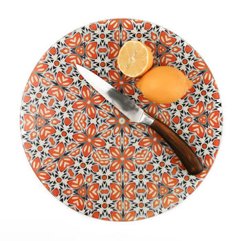 ‘Orange Fox Flower’ Retro Chopping Board, 4 of 7