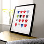 Manchester Utd Classic Retro Football Kits Team Print, thumbnail 2 of 4