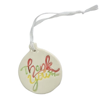Ceramic Thank You Hanging Decoration Gift, Gift Tag, 2 of 6