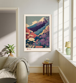 Japanese Purple Mountain Art Print, 2 of 3