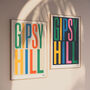 Gipsy Hill Typographic Art Print, thumbnail 5 of 8