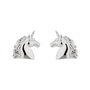 Unicorn Stud Earrings, Sterling Silver Or Gold Plated, thumbnail 7 of 7