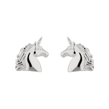 Unicorn Stud Earrings, Sterling Silver Or Gold Plated, 7 of 7