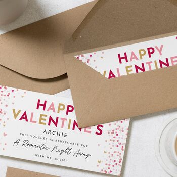 Personalised Romantic Night Away Valentines Voucher, 3 of 4