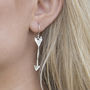 Silver Arrow Drop Earrings, thumbnail 1 of 5
