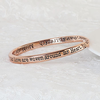 Mum Message Bangle Rose Gold Plated, 2 of 5