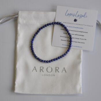 Dainty Lapis Lazuli Crystal Bracelet For Self Awareness And Peace, 3 of 6