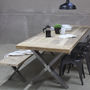 Xavier Reclaimed Wood Dining Table With Steel X Frame, thumbnail 1 of 7