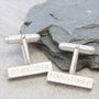 Chunky Silver Personalised Bar Cuff Links, thumbnail 1 of 7