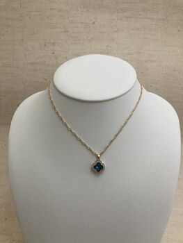 Blue Clover Pendant Necklace, 2 of 7