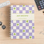 Personalised Bright Squares Combined Diary And Notebook, thumbnail 1 of 12