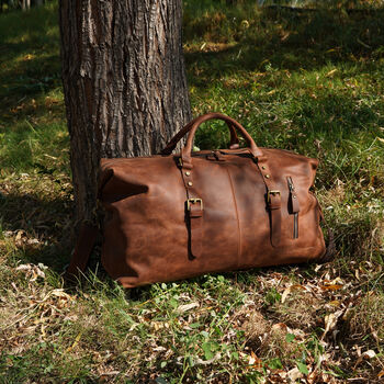 Genuine Leather Holdall Large, 3 of 12
