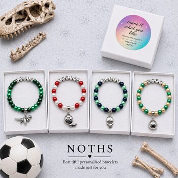 Personalised Boys Name Bracelet Custom Charm Gift, 2 of 12