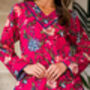 Indian Cotton Fuchsia Print Pyjama Set, thumbnail 2 of 5