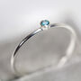Blue Diamond Ring In Silver, thumbnail 4 of 9