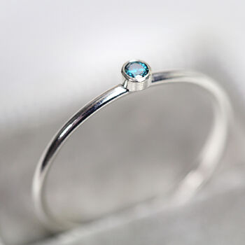 Blue Diamond Ring In Silver, 4 of 9
