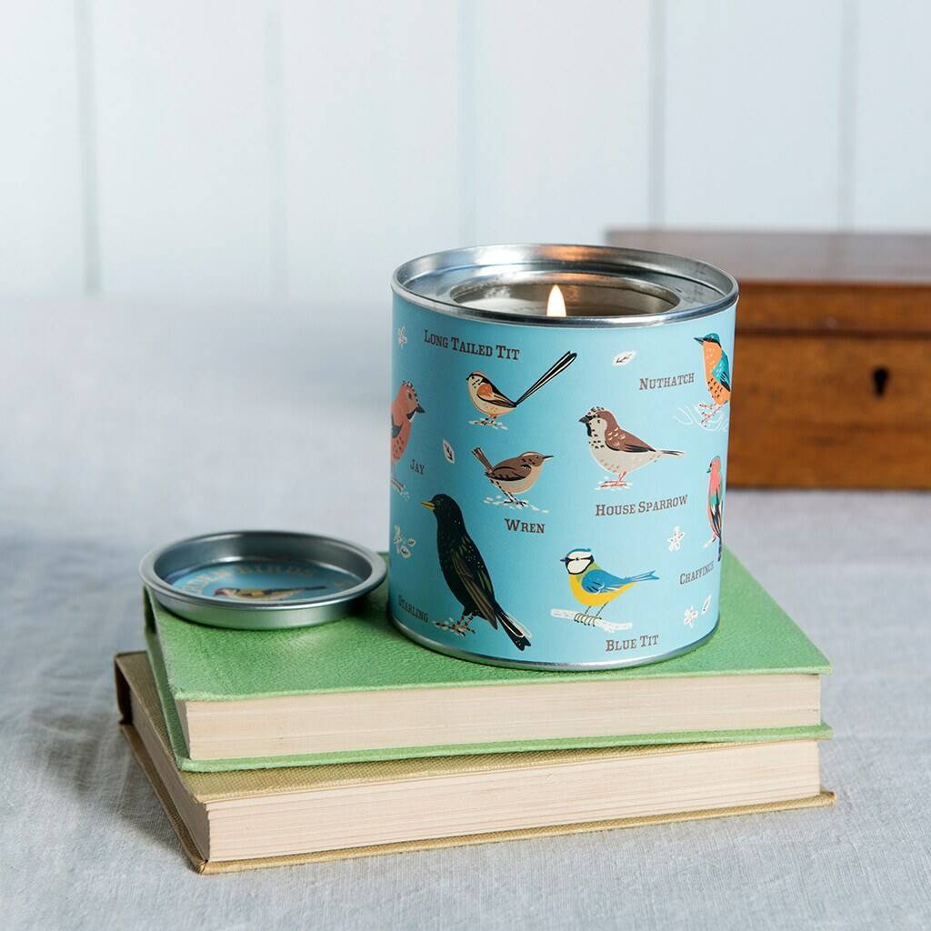 Garden Bird Design Scented Candle In A Tin By TheLittleBoysRoom