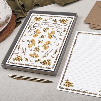Double Sided A5 Writing Paper With Ditsy Yellow Flowers, 3 of 5