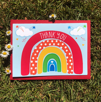 Rainbow Hug And Thank You Card By The Little Paper Company