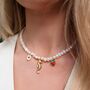 Design Your Own Freshwater Pearl Custom Three Charm Necklace, thumbnail 1 of 9