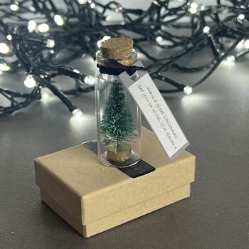 Personalised Miniature Christmas Tree In A Glass Bottle Keepsake, 3 of 11