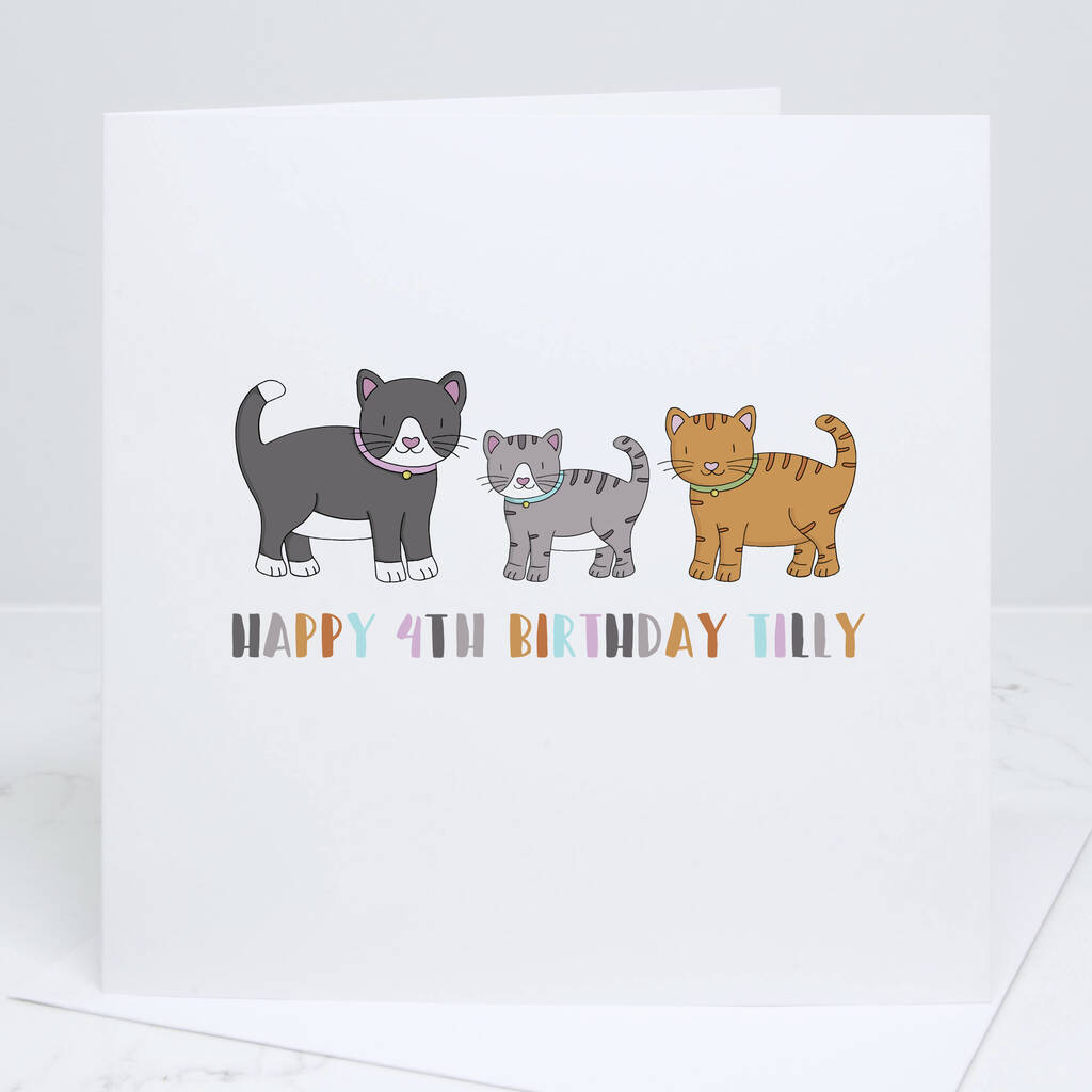 Personalised Cats Birthday Card