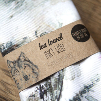 Inky Wolf Tea Towel, 2 of 10