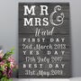 Personalised Wedding First Day, Yes Day, Best Day Sign, thumbnail 2 of 2