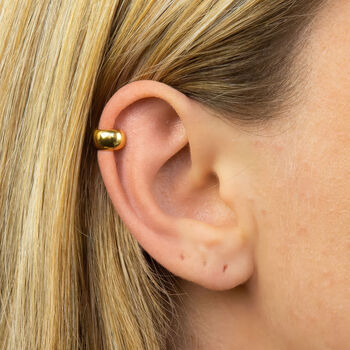 Small Rounded Gold Plated Sterling Silver Ear Cuff, 2 of 6