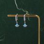 Sterling Silver Opal And Cz Crown Huggie Hoops, thumbnail 7 of 12