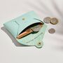 Personalised Mint Green Leather Card + Coin Purse, thumbnail 3 of 5