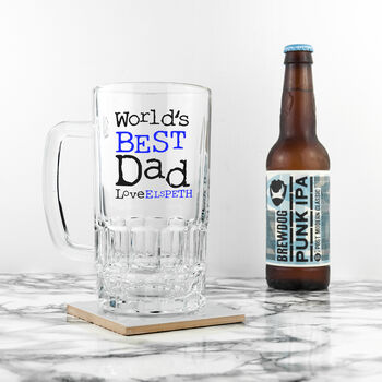 Personalised World's Best Dad Glass Tankard, 5 of 5