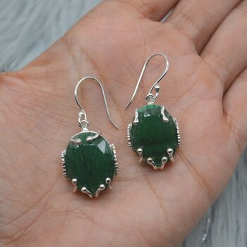 Green Aventurine Sterling Silver Earrings, 3 of 6