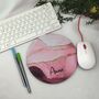 Personalised Blush Pink Marble Mouse Mat, thumbnail 8 of 11