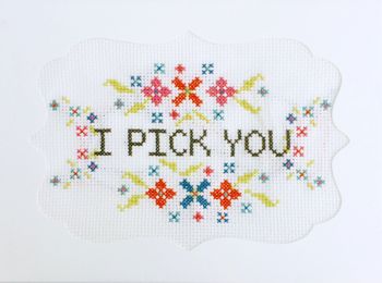 'I Pick You' Cross Stitch Your Own Valentine Card, 2 of 6