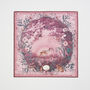 Running Bunny Burgundy Narrative Square Scarf, thumbnail 1 of 3