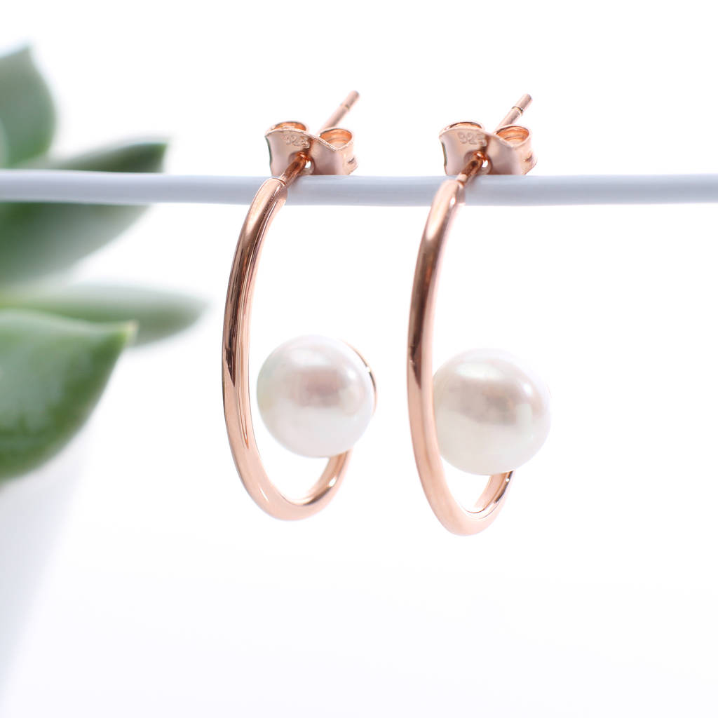 18ct Gold Or Silver Modern Pearl Earrings By Hurleyburley 9976