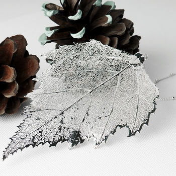 Birch Real Leaf Statement Necklace, 7 of 12
