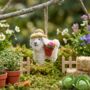 Handmade Felt Sofia The Spring Sheep Decoration, thumbnail 1 of 2