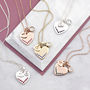 Birthstone Heart Cluster Charm Necklace, thumbnail 1 of 4